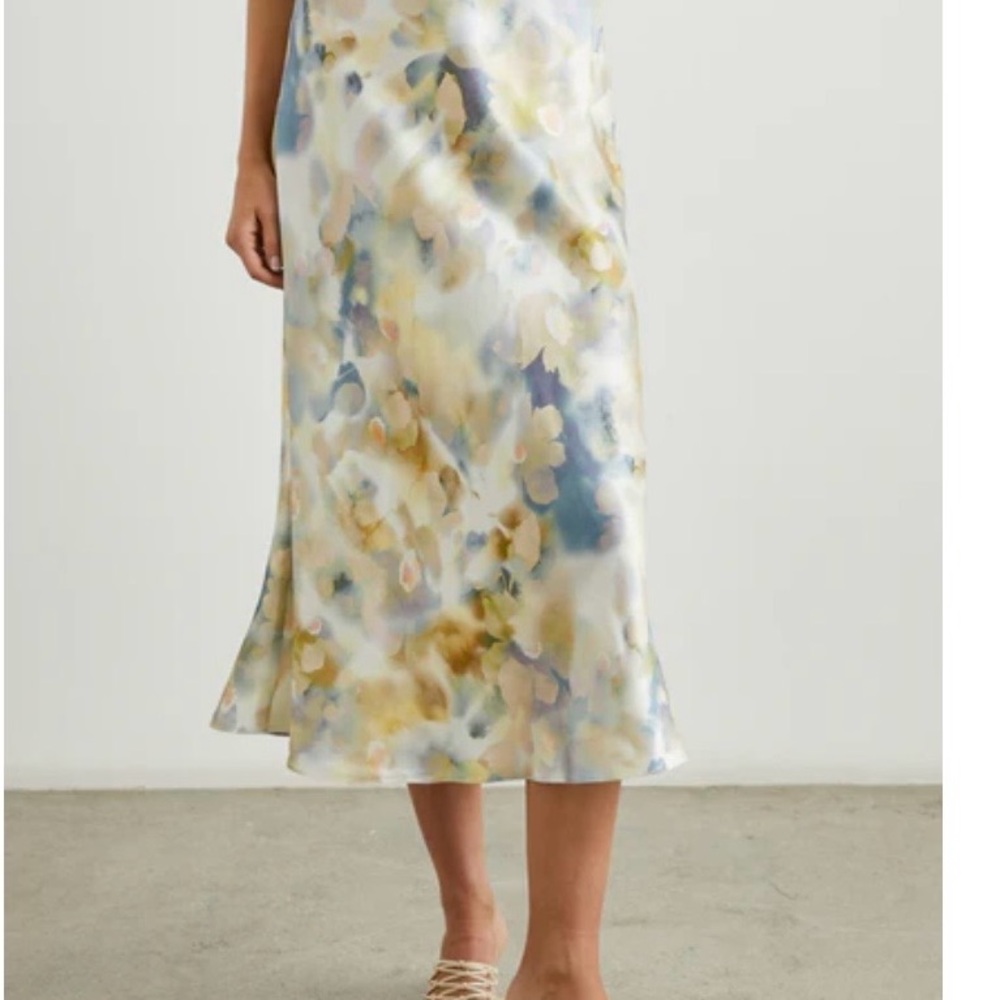 Rails Anya Satin Midi Skirt in Diffused Bloom